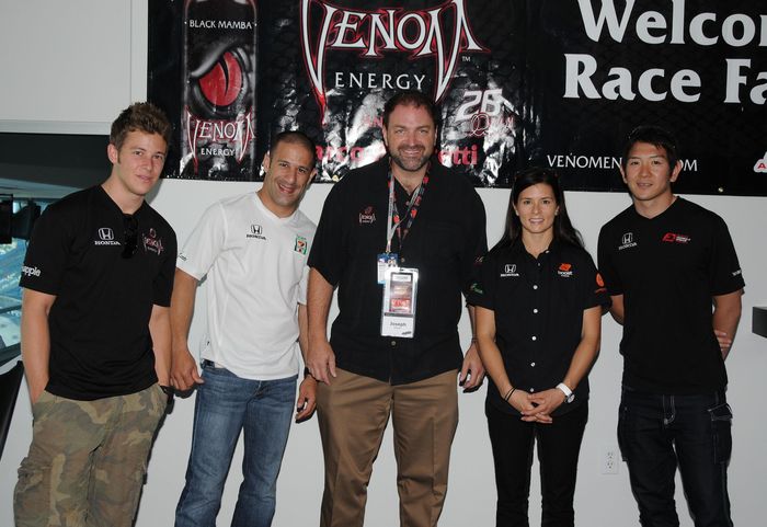 Andretti Green Racing — Danica Patrick, Tony Kanaan, Marco Andretti and Hideki Mutoh with Joseph Heilner — with Joseph Heilner of CatalysCo