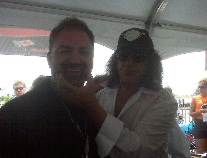 Gene Simmons, Grand Marshal of the 2009 Toronto Indy — with Joseph Heilner of CatalysCo