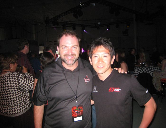 Hideki Mutoh with Joseph Heilner at the Indy 500 party — with Joseph Heilner of CatalysCo