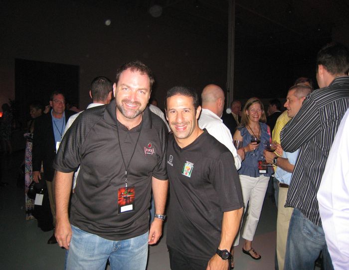 Tony Kanaan with Joseph Heilner at the Indy 500 party — with Joseph Heilner of CatalysCo